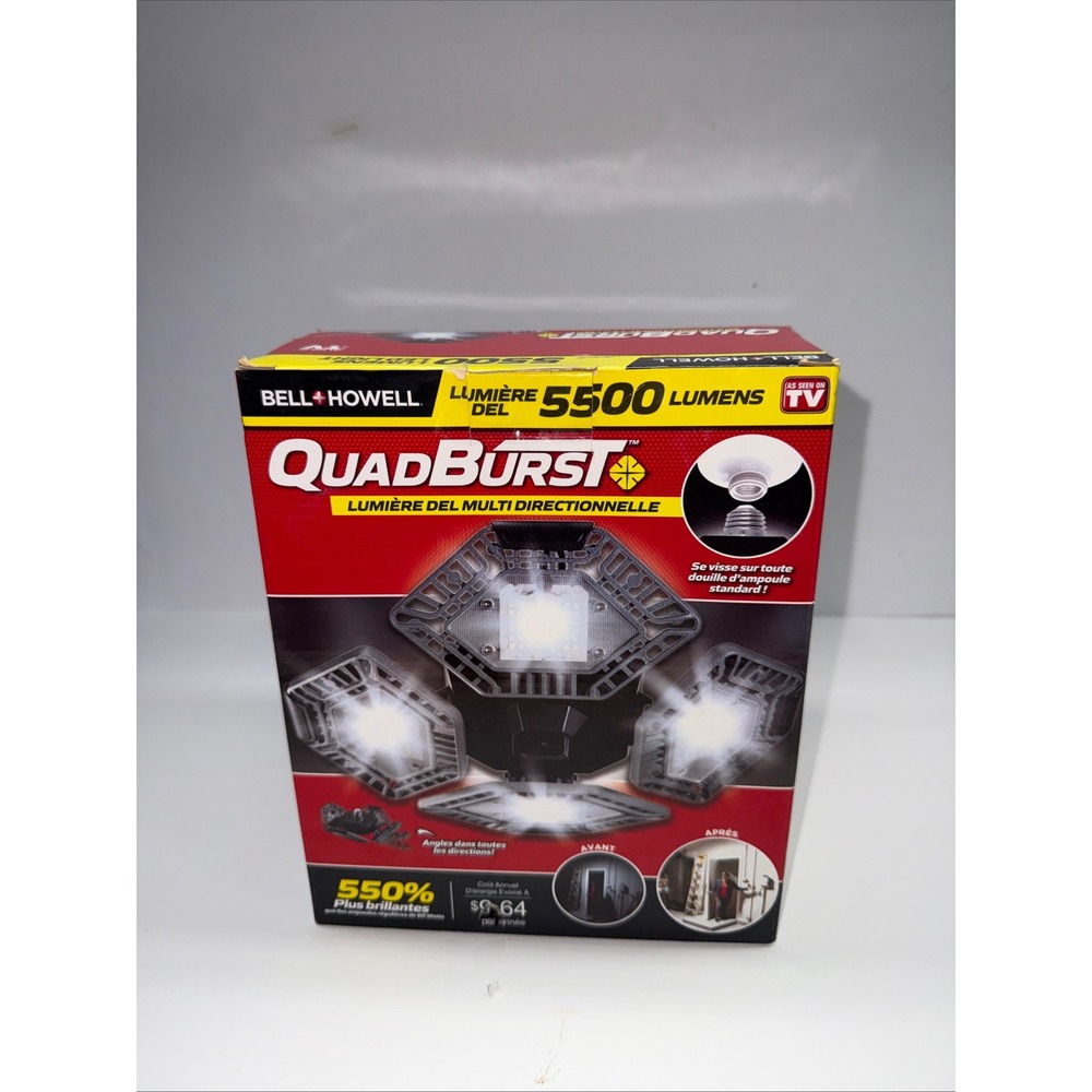 Bell Howell QuadBurst 5500 Lumens Multi-Directional LED Garage Light 7641FEG